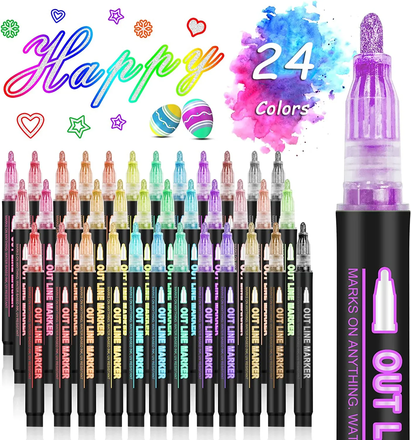 Highlighter Set Pastel - 36-kleuren dubbele lijn overzicht kunst pen