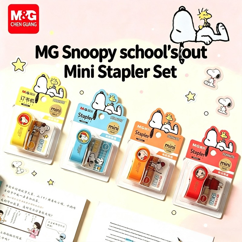 Office Supply Office Stationery Items - Snoopy Anime Figuur Mini Nietmachine Set
