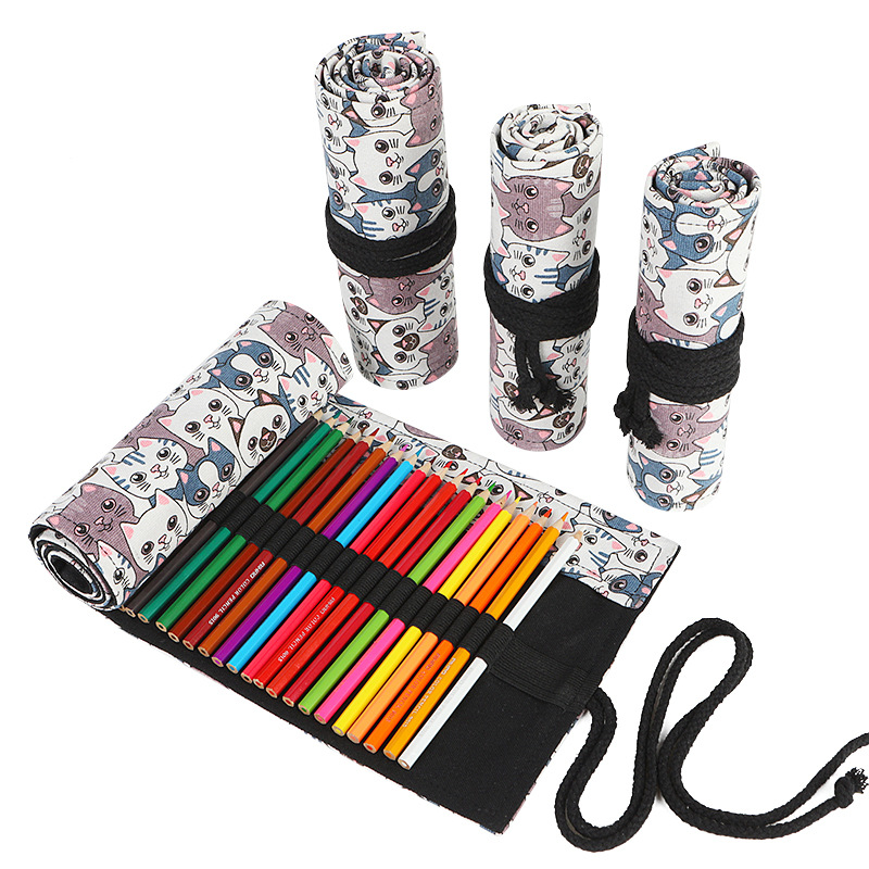 Pen Pouch Roll - 72 Slots School Etui Roll Etui