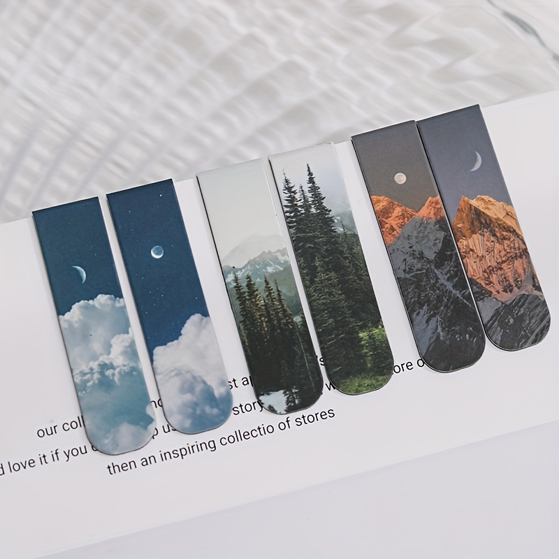 Bookmark Magnetic Clip - 2 stuks magnetische bladwijzers met landschapsthema,