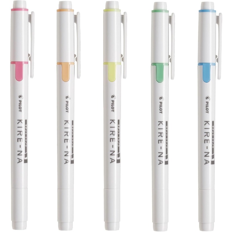 Highlighter Set Pastel - PILOT KIRE-NA markeerstiftenset Dual Tip Colroed