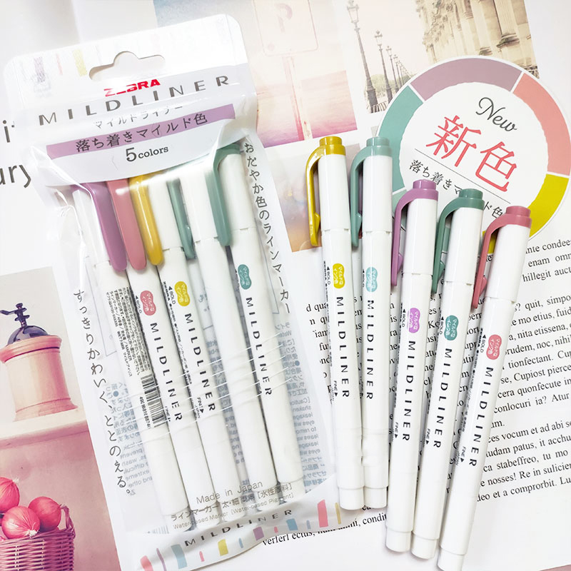 Highlighter Set Pastel - NIEUWE zebra mildliner markeerstift markers, WKT7