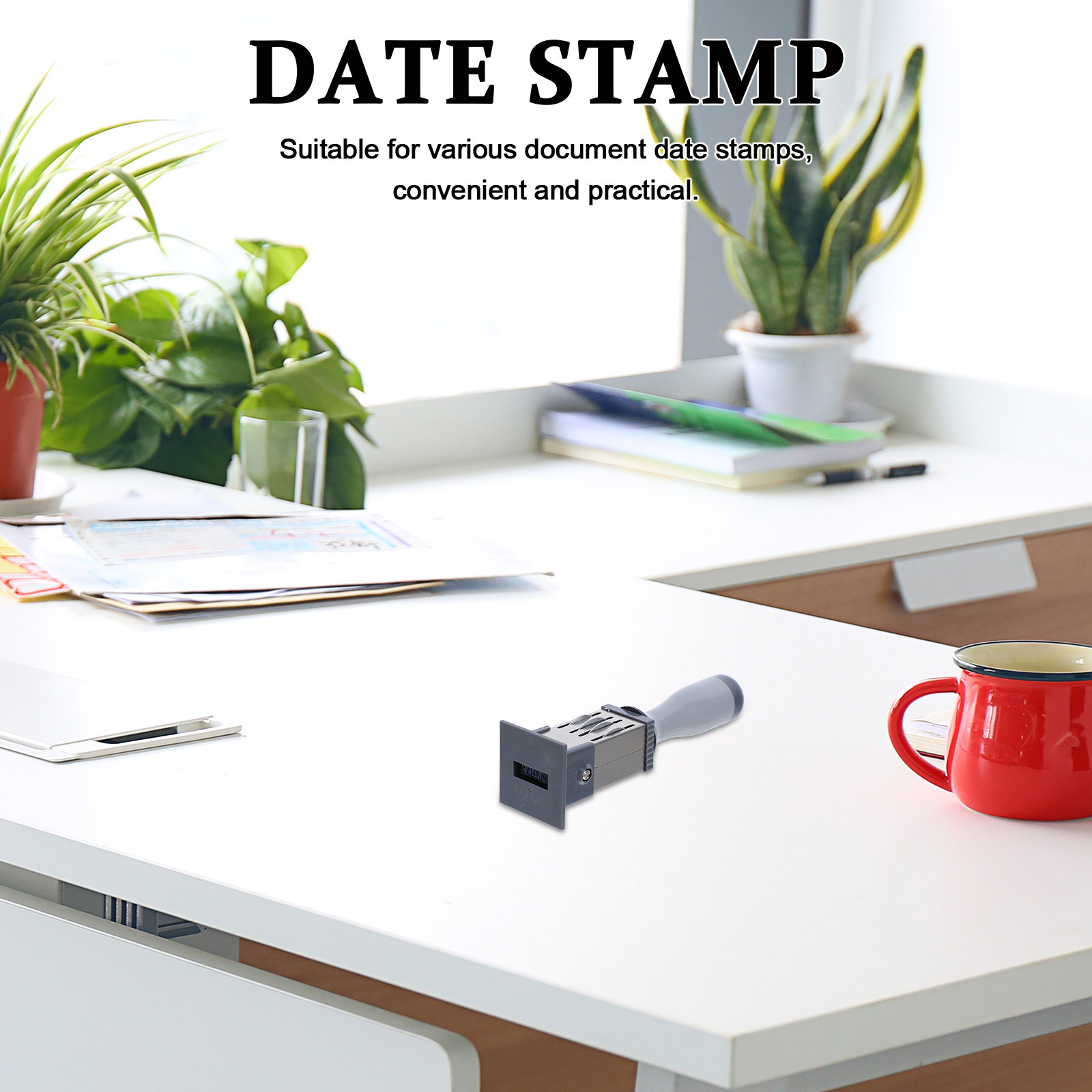 Self Inking Stamp - Datumstempel Zelfinktend Aanpasbaar Draagbaar Kantoor-Datumstempel Blauwe