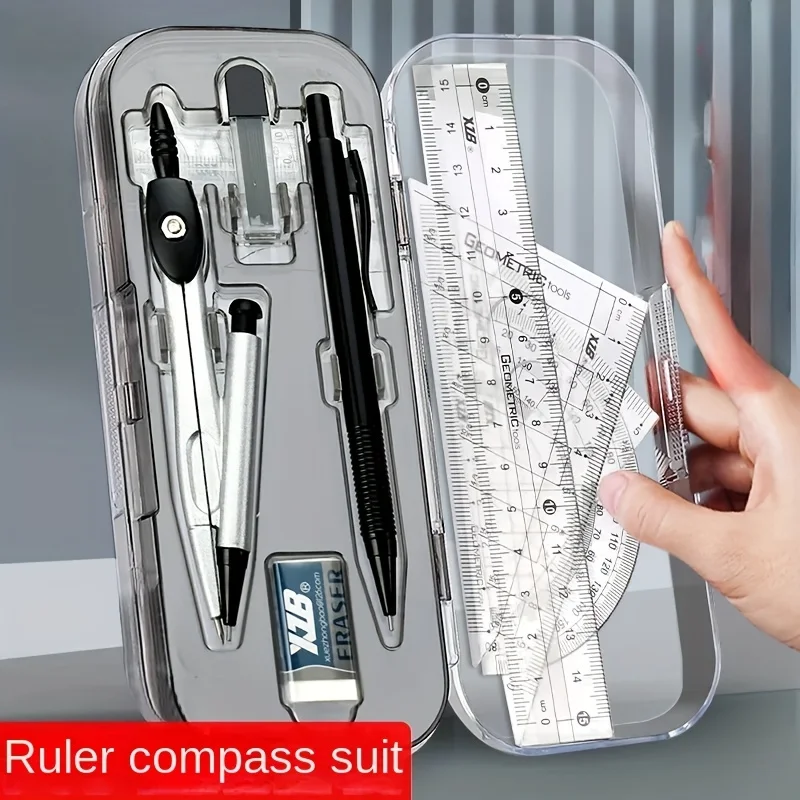Compass Geometry Set - 8-in-1 wiskundige geometriekit met kompasliniaal en