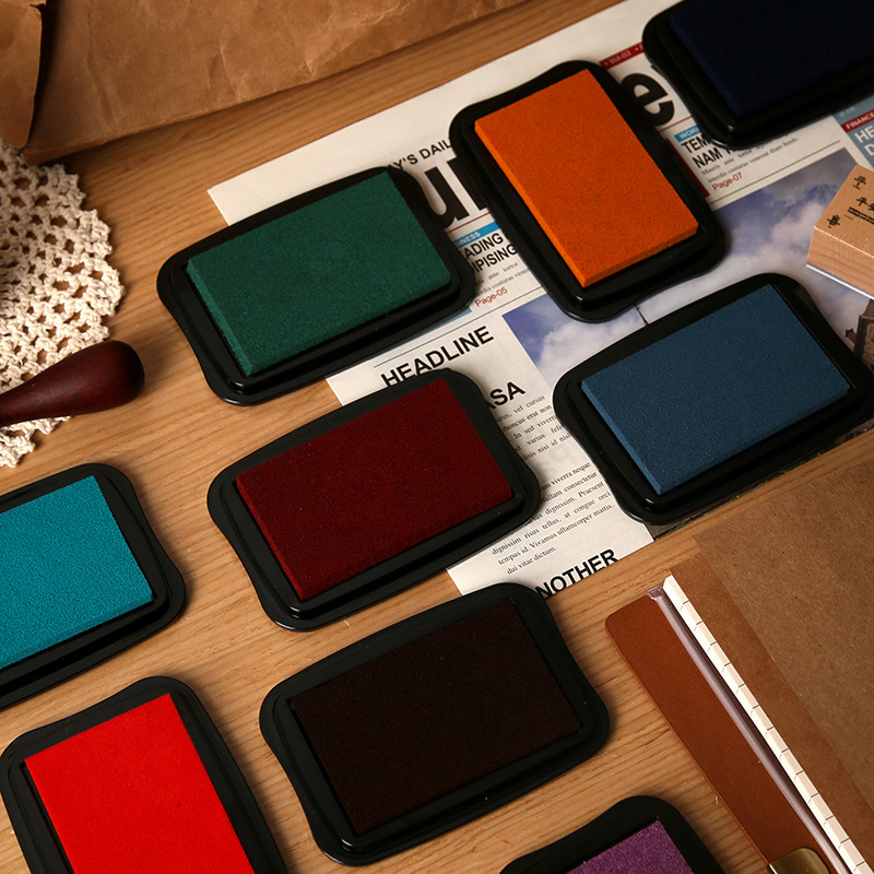 Self Inking Stamp - 12 kleuren vintage effen kleur groot