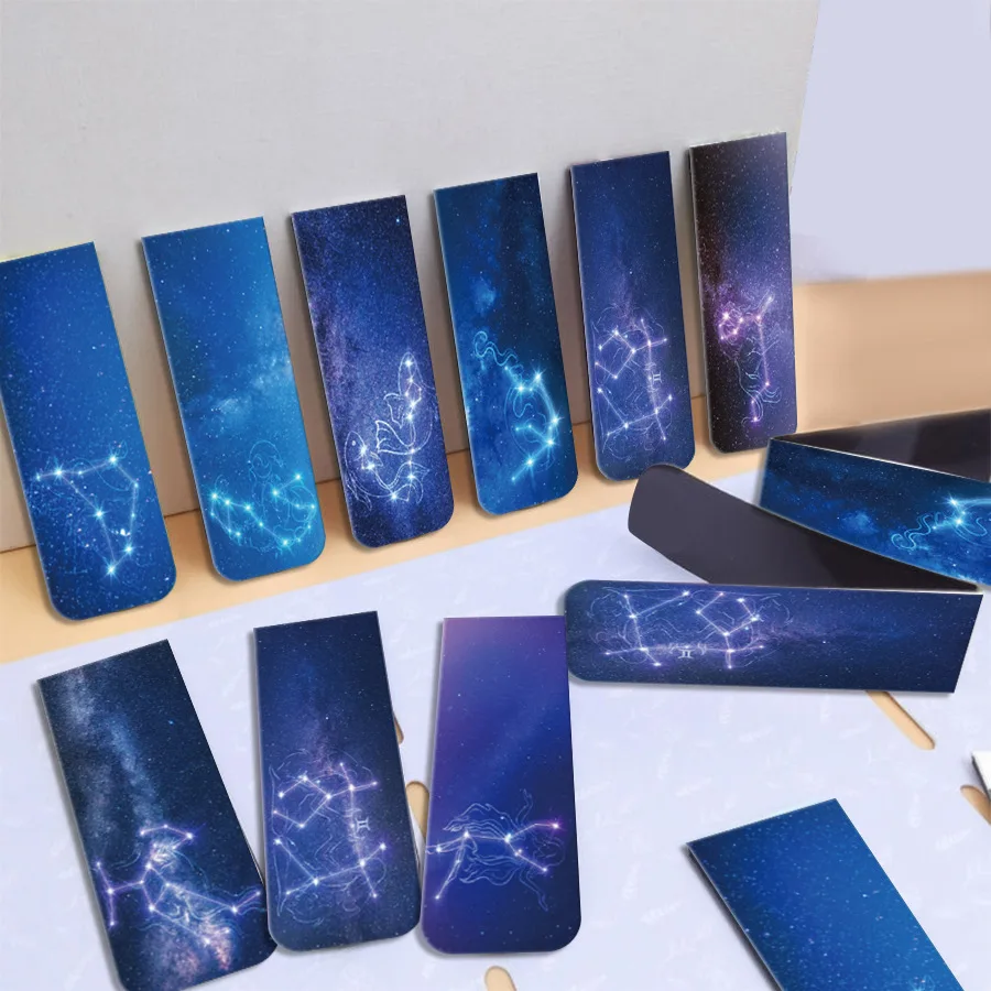 Bookmark Magnetic Clip - 12-delige magnetische bladwijzers, ruimte- en sterrenhemelbladwijzers,