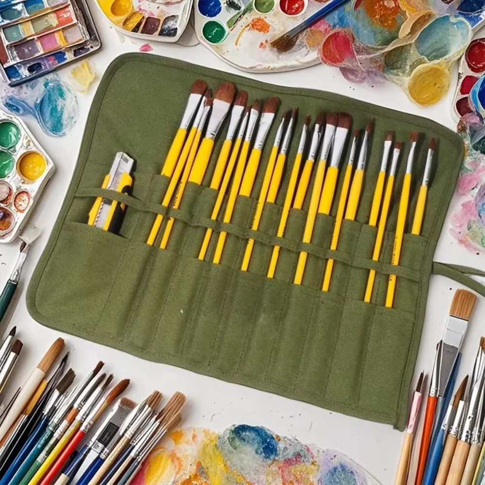 Pen Pouch Roll - 30 vakjes schilderspenselen opbergtas draagbare waterdichte