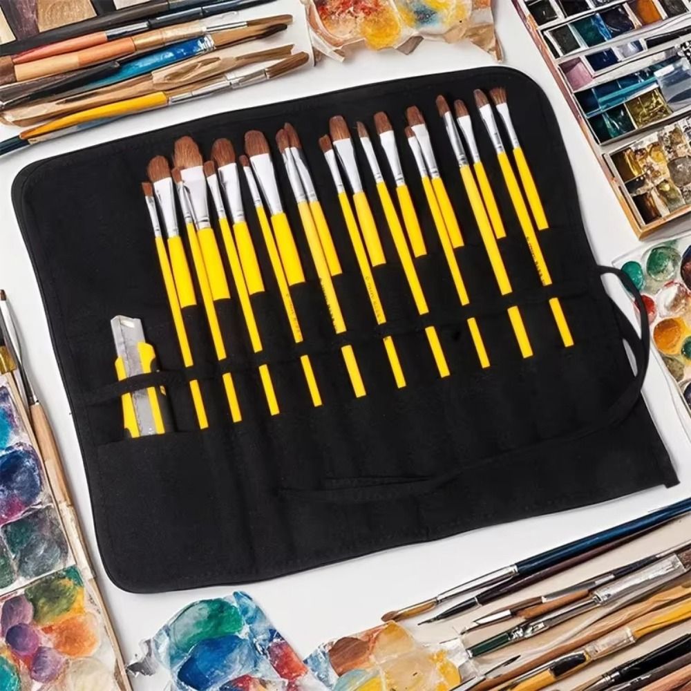 30 vakjes schilderspenselen op - Pen Pouch Roll recensie en prijs